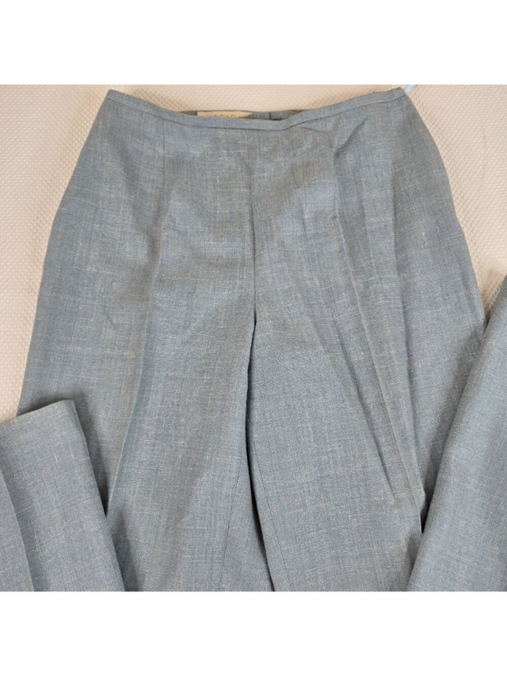 Vintage Escada Lt Blue Wool Silk Linen High-Waisted Trousers Pants Womens XS - Picture 8 of 8